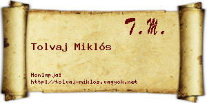 Tolvaj Miklós névjegykártya